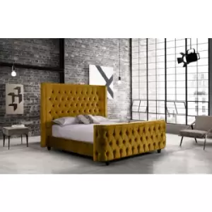 Envisage Trade - Harmony Upholstered Beds - Plush Velvet, King Size Frame, Mustard - Mustard