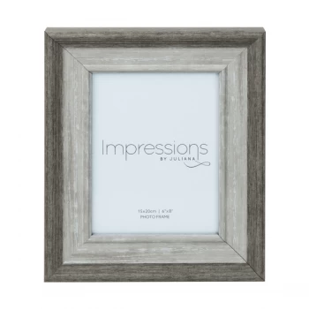 6" x 8" - Impressions Grey Wash Wood Effect Photo Frame