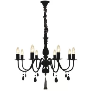 Linea Verdace Magnifico 8 Light Multi Arm Chandeliers Black