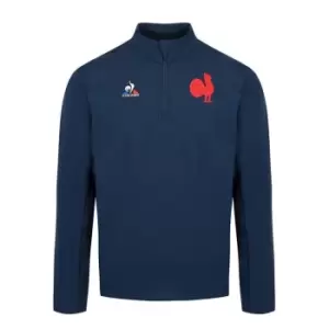 Le Coq Sportif France Rugby Training Quarter Zip Sweatshirt Mens - Blue