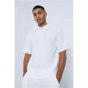 I Saw It First White Short Sleeve Popper Polo Shirt - White