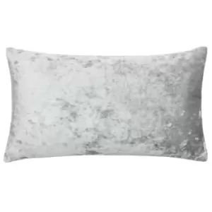 Verona Crushed Velvet Rectangular Cushion Silver