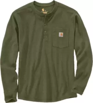 Carhartt Henley Pocket Thermal Longsleeve Shirt, green, Size 2XL, green, Size 2XL