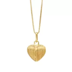 Rachel Jackson London Gold Plated Deco Love Puffed Heart Necklace