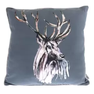 Meg Hawkins Stag Cushion Grey