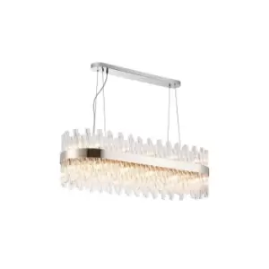 Lysander 24 Light G9, Ceiling Pendant Oblong, Polished Nickel, Clear Item Weight: 22.65kg