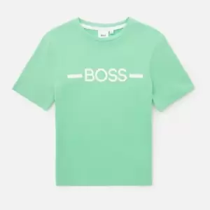 Hugo Boss Boys' Line Logo Short Sleeve T-Shirt - Green - 8 Years