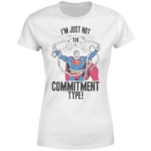 DC Originals Superman Commitment Type Womens T-Shirt - White - L