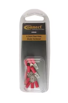 6.3mm Red Male Blade Terminal Pk 10 Connect 36868