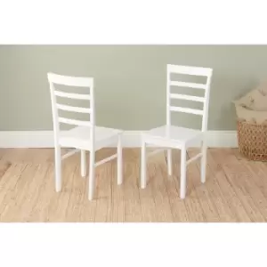 Pair of Upton Ladder Back Chairs White - White