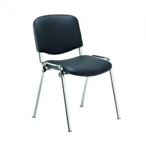 Jemini Multipurpose Stacker Chair Chrome/Black Polyurethane CH0503PU