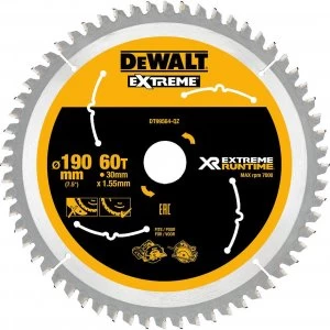 DEWALT Extreme Runtime Circular Saw Blade 190mm 60T 30mm