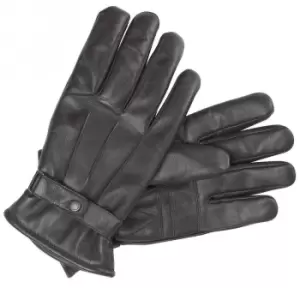 Barbour Mens Burnished Leather Gloves Dark Brown Large