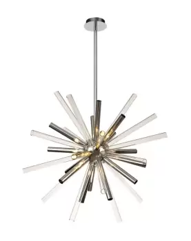 Ceiling Pendant 16 Light G9, Clear & Chrome, Polished Chrome