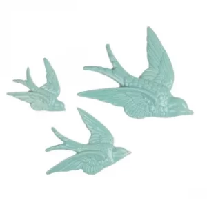 Sass & Belle Swallow Wall Decorations Duck Egg (Set of 3)