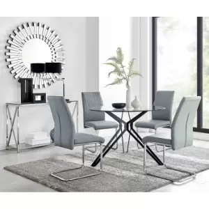 Furniture Box Cascina Dining Table and 4 Grey Lorenzo Chairs