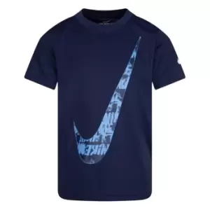 Nike Texture Swoosh T Shirt Infant Boys - Blue