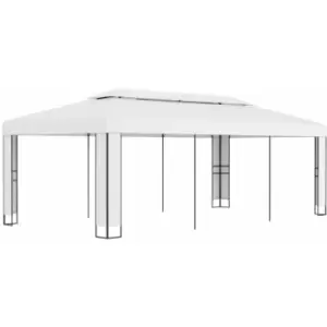 Gazebo with Double Roof 3x6 m White Vidaxl White