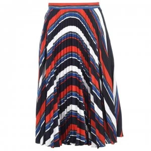 Gant Pleated Stripe Skirt Ladies - Vintage Blue