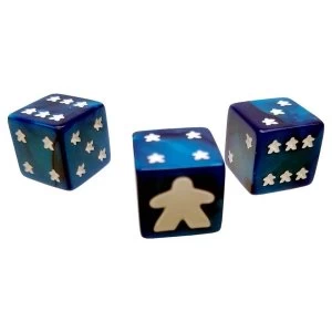 Meeple D6 Dice Set - Blue