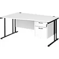 Dams International Wave Desk MC16WLP2KWH 1,600 x 725 x 800 - 990 mm