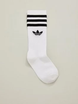 Adidas Originals 3 Pack Kids Trefoil Linear Socks - White