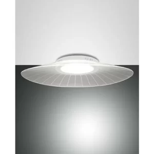 Fabas Luce Vela Integrated LED Semi Flush Light White Glass