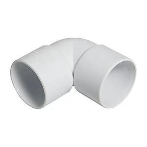 FloPlast WS10W Solvent Weld Waste 90 Deg Bend - White 32mm