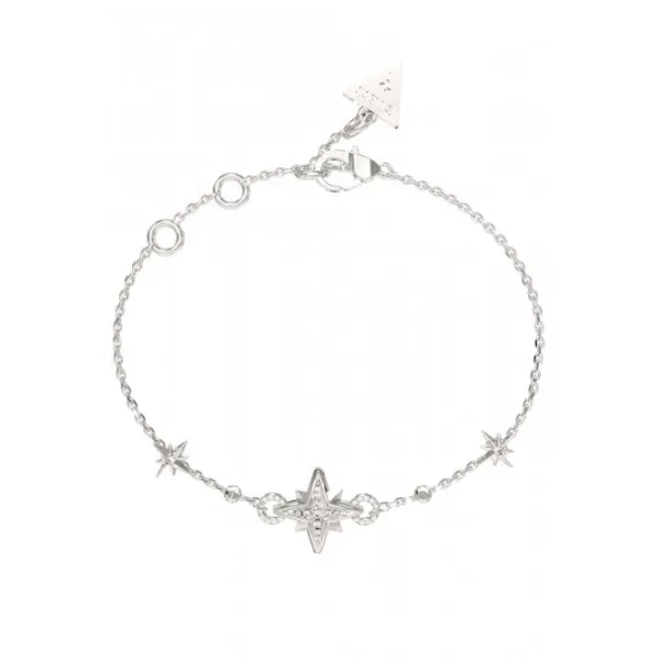 Ladies Guess In The Sky Silver Crystal Bracelet UBB03330RHL