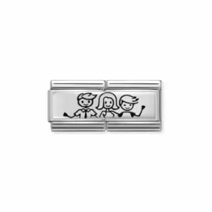 Classic Double Engraved Steel Silver Custom Family Little Boy Link 330710/34