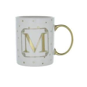 Mug Initial M Patterned Gold