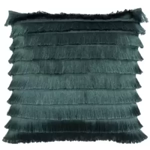 Furn Flicker Tiered Fringe Cushion Cover (45 x 45 cm) (Teal) - Teal