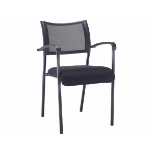 TC Office Jupiter Mesh Back Conference Armchair with Black Frame, Black