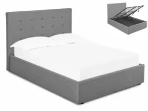 LPD Lucca 4ft Small Double Grey Upholstered Fabric Ottoman Bed Frame