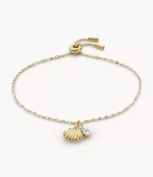 Fossil Women Georgia By The Shore White Pearl Shell Chain Bracelet