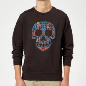 Coco Skull Pattern Sweatshirt - Black - XL