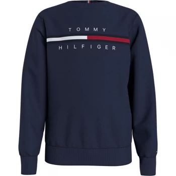 Tommy Hilfiger Flag Rib Crew Neck Sweatshirt - Navy C87