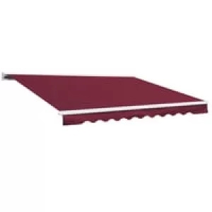 Outsunny 3x2.5m Motorised Aluminium Awning w/ Remote Wine Red