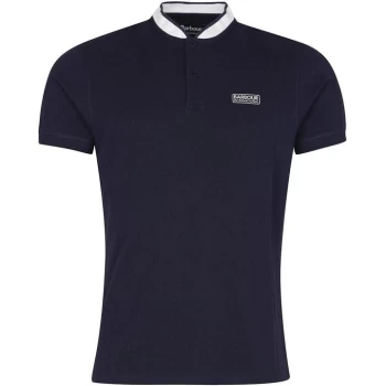 Barbour International Short Sleeve Tipped Sports Collar Polo Shirt - Blue