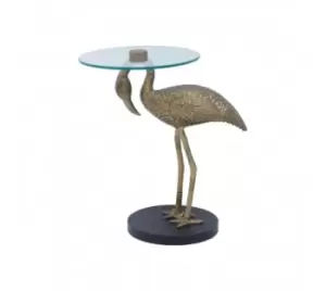 Inventivo Clear Glass Pelican Antique Side Table