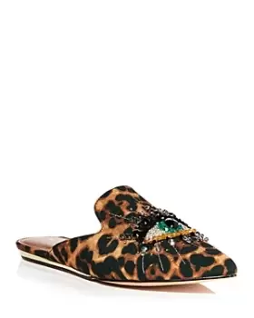 Kurt Geiger London Womens Olive Embellished Slip On Flats