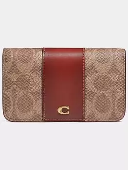 Coach Coated Canvas Signature Slim Card Case- Tan Rust