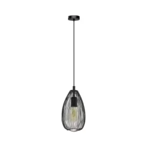 Hanging Ceiling Pendant Light Black Wire Shade 1x 60W E27 Hallway Feature Lamp