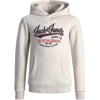 Jack and Jones Logo Hoodie Junior Boys - White