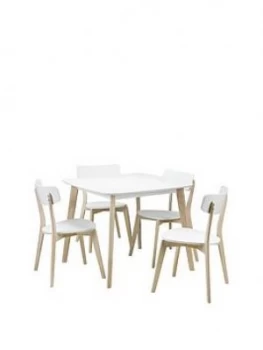 Julian Bowen Casa 90 X 90 Cm Square Dining Table + 4 Chairs