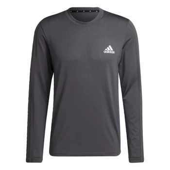 adidas AEROREADY Motion Seamless Sport Long-Sleeve Top Me - Grey Six / White