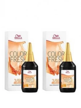 Wella Wella Professionals Color Fresh Semi-Permanent Colour Dark Intense Violet Brown 75ml Duo Pack