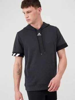 Adidas 365 Short Sleeve Hoodie - Carbon, Carbon, Size 2XL, Men