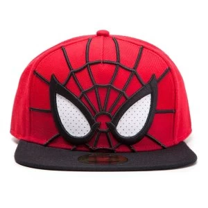 Marvel Cosmics - Spider-man 3D Face Mask with Mesh Eyes Snapback Baseball Cap (Red/Black)