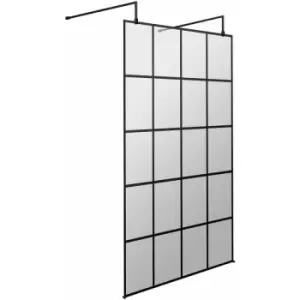 Hudson Reed Frame Effect Wet Room Screen with Support Arms and Feet 1100mm Wide - 8mm Glass